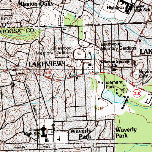 Topographic Map of Immanuel Baptist Church, GA