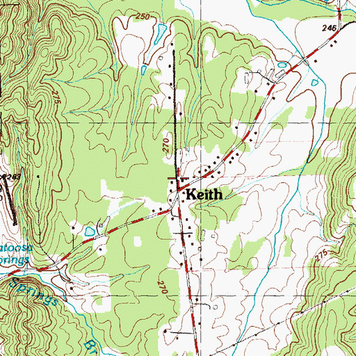 Topographic Map of Keith Baptist Church, GA