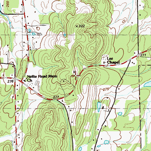 Topographic Map of Keith Valley, GA