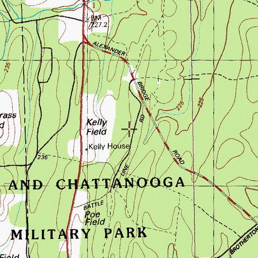 Topographic Map of King Monument, GA