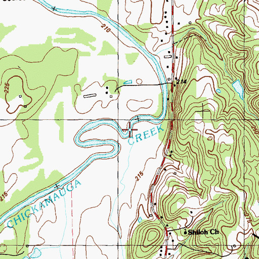 Topographic Map of Lamberts Ford, GA