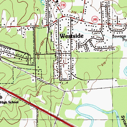 Topographic Map of Mitchell Acres, GA