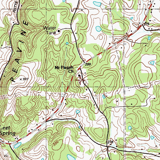 Topographic Map of Mount Pisgah School (historical), GA