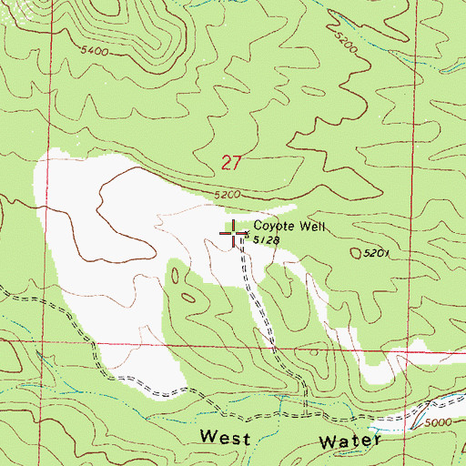 Topographic Map of Coyote Well, AZ