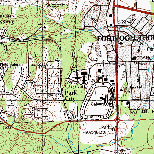 Topographic Map of Northwest Georgia Mental Health Center, GA
