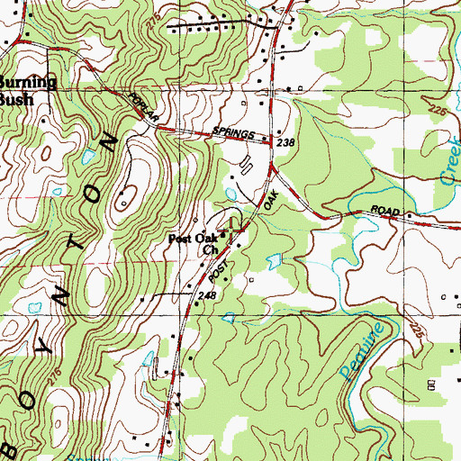 Topographic Map of Post Oak School (historical), GA