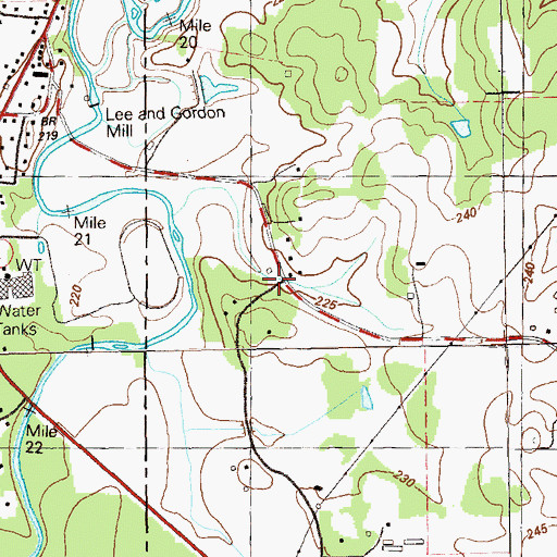 Topographic Map of Red Belt, GA