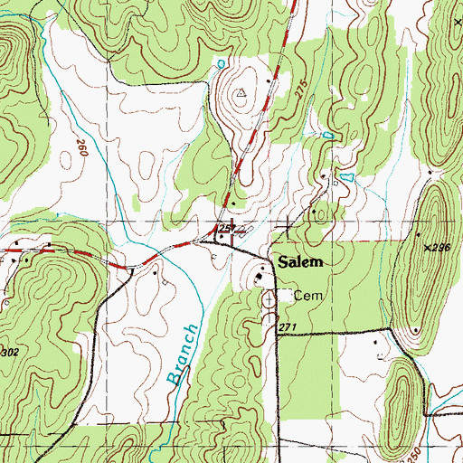 Topographic Map of Salem Community Center, GA