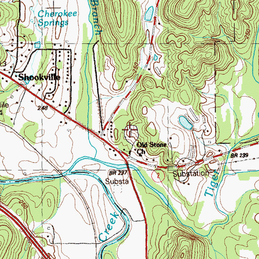 Topographic Map of Stone Cemetery, GA