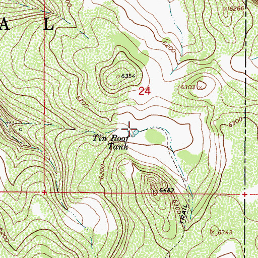 Topographic Map of Tin Roof Tank, AZ