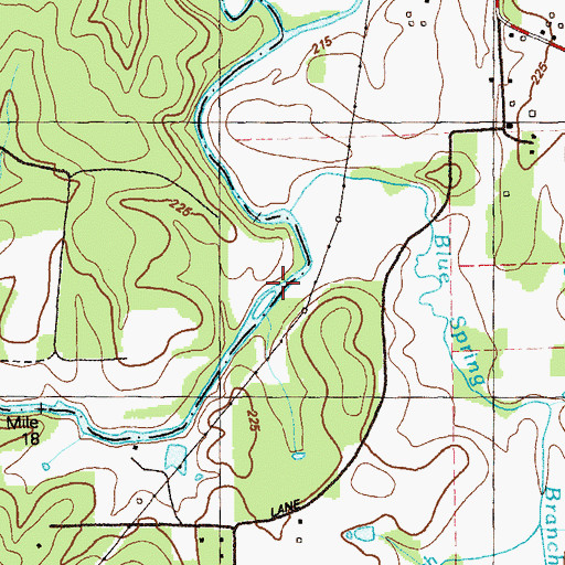 Topographic Map of Thedford Ford, GA