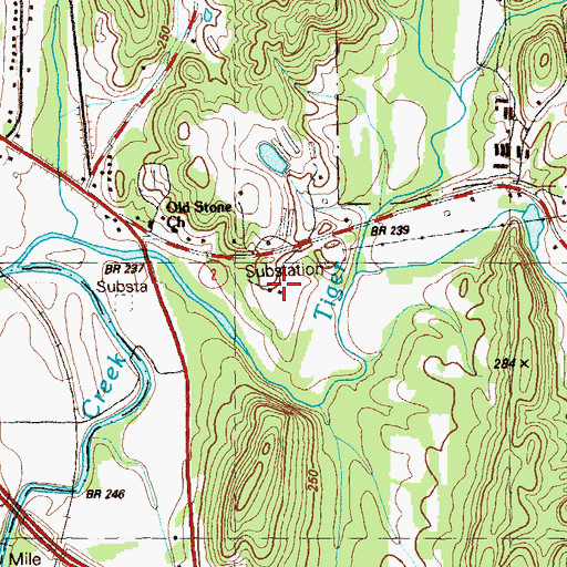 Topographic Map of Tiger Creek Elementary School, GA