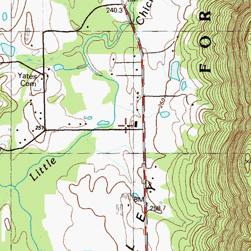 Topographic Map of Yates Spring Church, GA