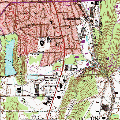 Topographic Map of Atcooga Presbyterian Church, GA