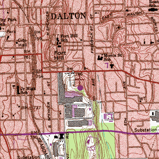 Topographic Map of Cannon Heights, GA