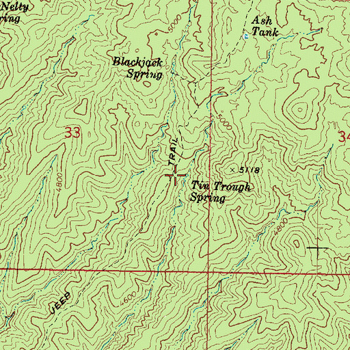 Topographic Map of Tin Trough Spring, AZ