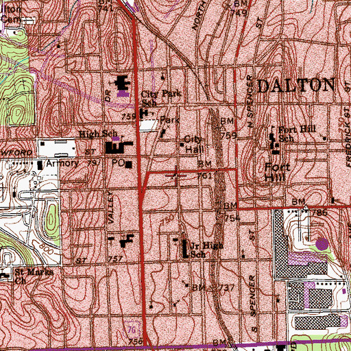 Topographic Map of Church of Christ, GA
