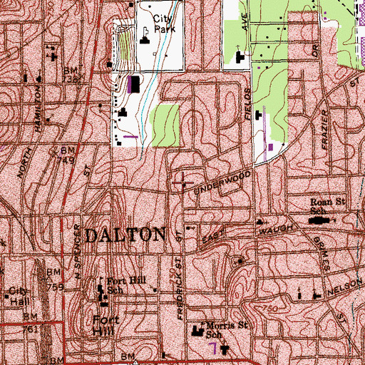 Topographic Map of Church of Christ, GA