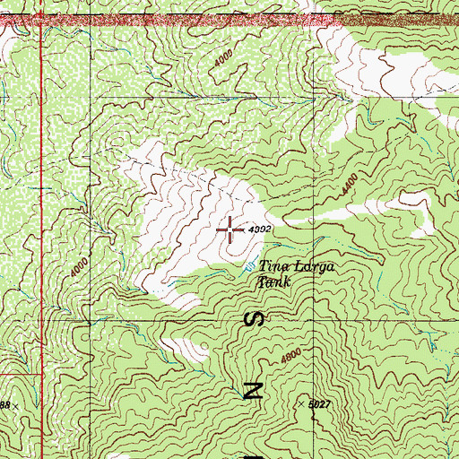 Topographic Map of Tina Larga Tank, AZ