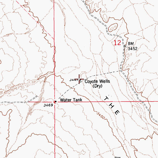 Topographic Map of Coyote Wells, AZ