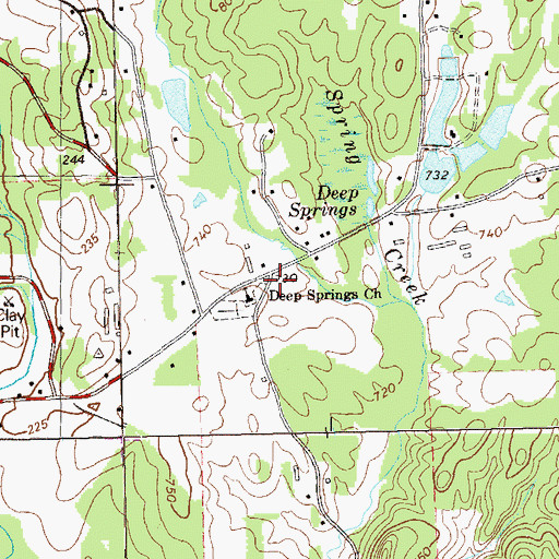 Topographic Map of Deep Spring School (historical), GA