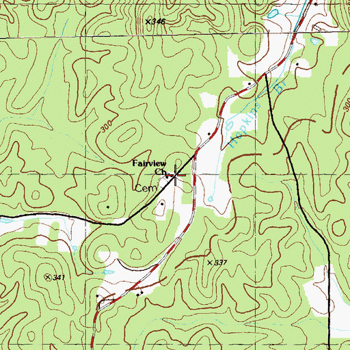 Topographic Map of Fairview Church, GA