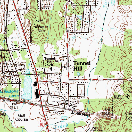 Topographic Map of First Baptist Church of Tunnel Hill, GA