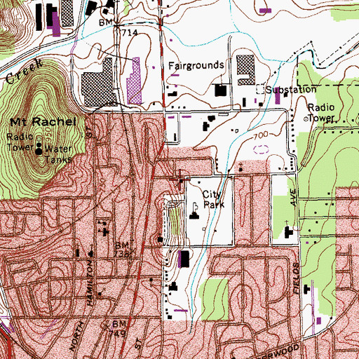 Topographic Map of Freedom Baptist Church, GA