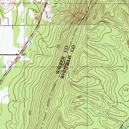 Topographic Map of Gordon Spring Gap, GA