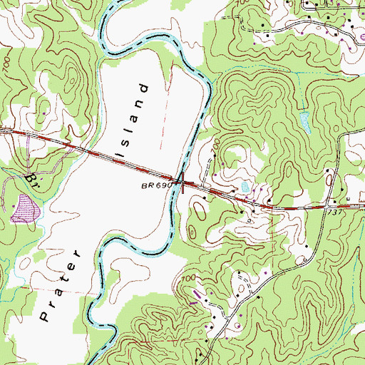Topographic Map of Goswick Bridge, GA