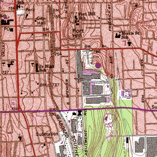 Topographic Map of Green Street Baptist Church, GA