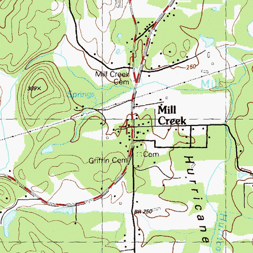 Topographic Map of Griffin Chapel, GA