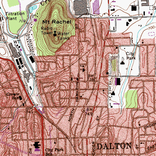 Topographic Map of Hamilton Street Methodist Episcopal Church South, GA