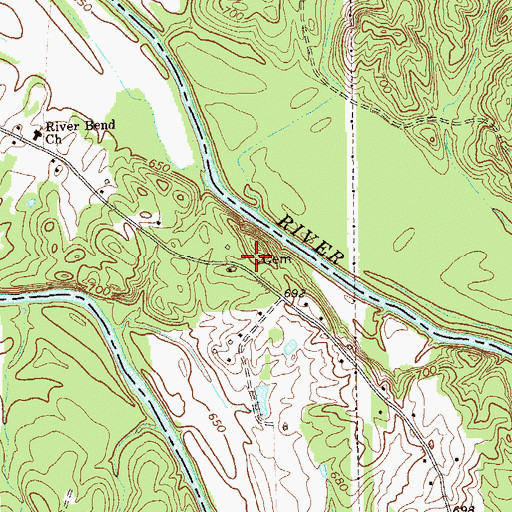 Topographic Map of Henton Cemetery, GA