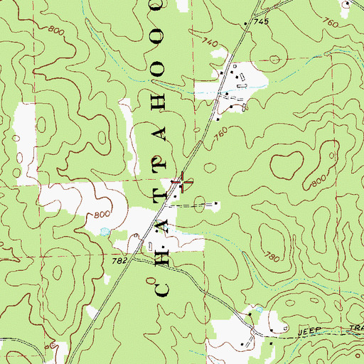 Topographic Map of Holiness Church (historical), GA