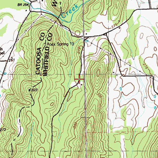 Topographic Map of Joseph Standing Monument, GA