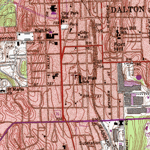 Topographic Map of Liberty Baptist Church, GA