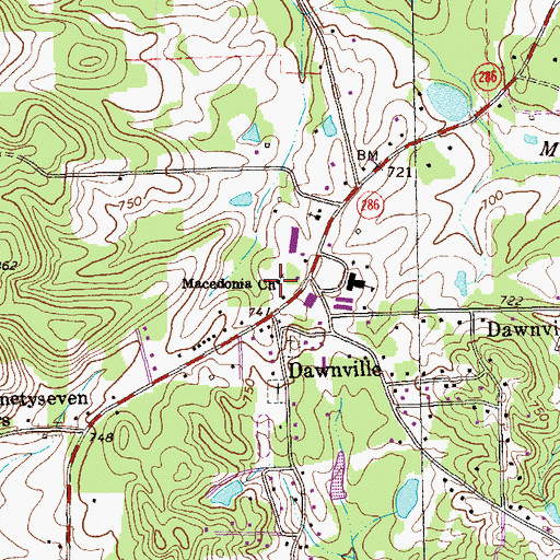 Topographic Map of Macedonia Church, GA