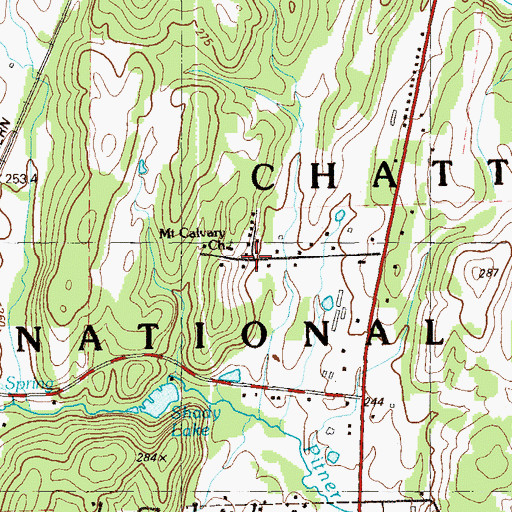 Topographic Map of Mount Calvary Church, GA