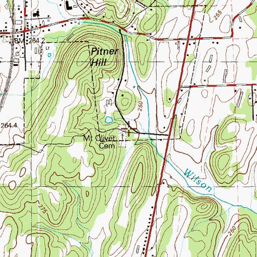Topographic Map of Mount Olivet Methodist Church (historical), GA