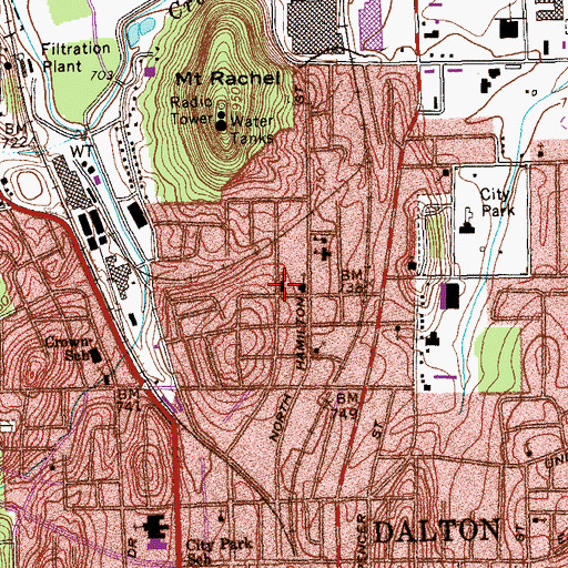 Topographic Map of Mount Rachel Baptist Church, GA