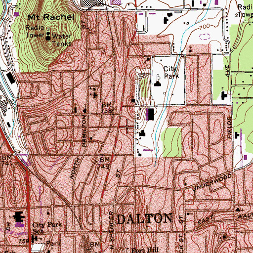 Topographic Map of Mount Ridge Missionary Baptist Church, GA