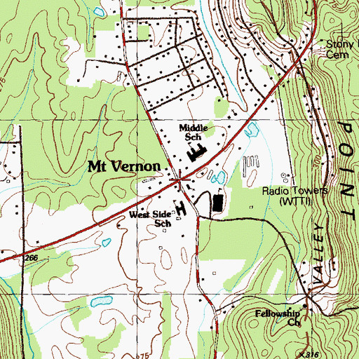 Topographic Map of Mount Vernon, GA