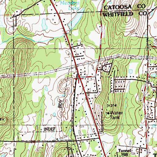 Topographic Map of North Whitfield Church, GA