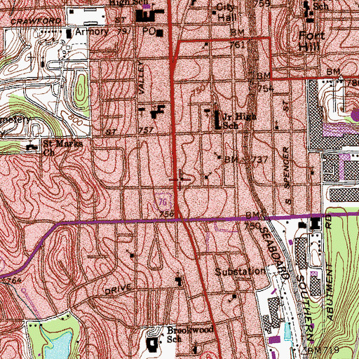 Topographic Map of Saint Josephs Catholic Church, GA