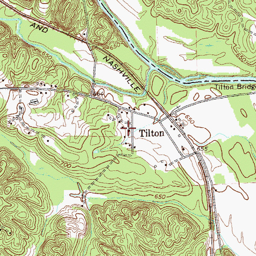 Topographic Map of Tilton Baptist Church, GA