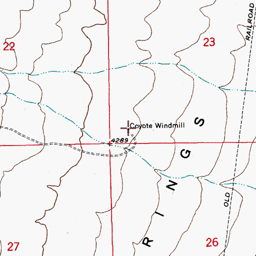 Topographic Map of Coyote Windmill, AZ