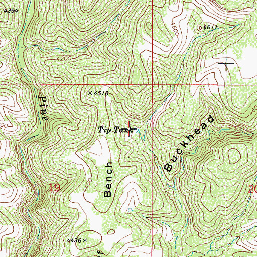 Topographic Map of Tip Tank, AZ