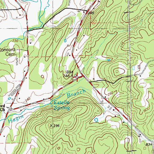 Topographic Map of Tuckers School (historical), GA