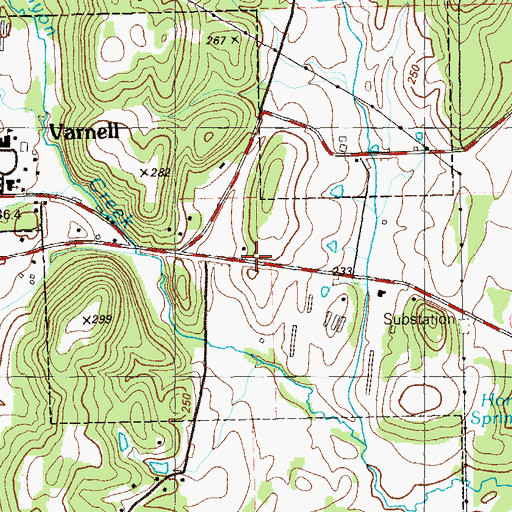 Topographic Map of Varnell Church, GA